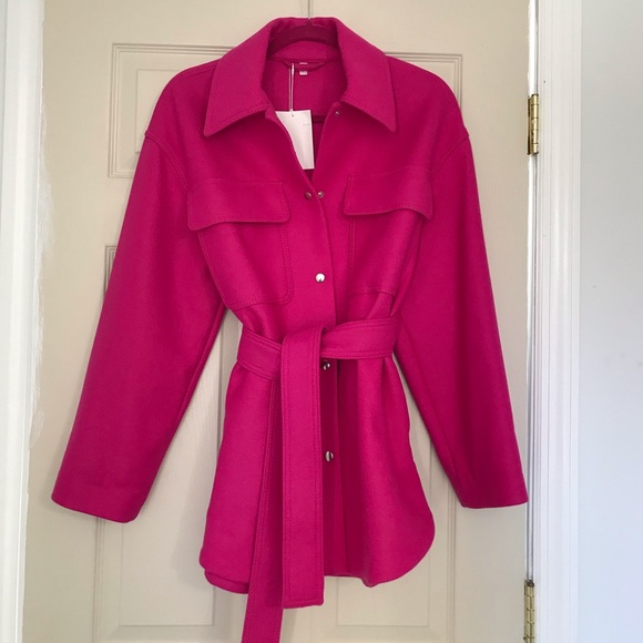 other stories belted overshirt jacket